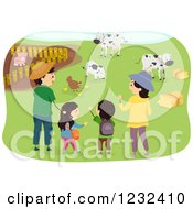 Poster, Art Print Of Happy Asian Family Visiting A Farm