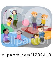 Poster, Art Print Of Happy Diverse Children And Adults At A Gym