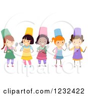 Poster, Art Print Of Happy Diverse Chef Girls With Cooking Utensils