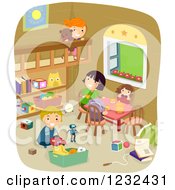 Poster, Art Print Of Happy Children Playing In A Room