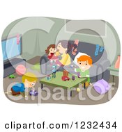 Poster, Art Print Of Children Playing In A Living Room