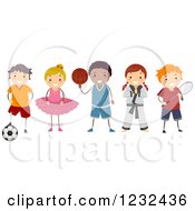 Diverse Children In Different Activity Uniforms