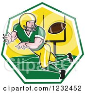Gridiron American Football Player Catching In A Field Hexagon