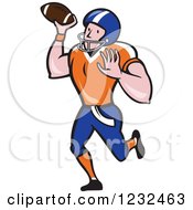 Poster, Art Print Of Gridiron American Football Player Throwing