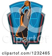 Poster, Art Print Of Basketball Player Jumping Over A Shield