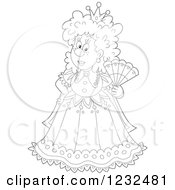 Poster, Art Print Of Black And White Queen With A Hand Fan