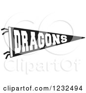 Poster, Art Print Of Black And White Dragons Team Pennant Flag