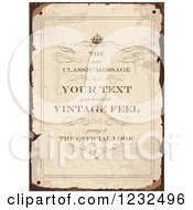 Poster, Art Print Of Worn Parchment Invitation With Sample Text