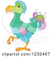 Clipart Of A Colorful Dodo Bird In Profile Royalty Free Vector Illustration