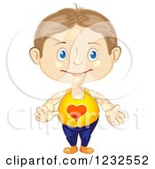 Clipart Of A Man Wearing A Valentine Heart Shirt Royalty Free Vector Illustration