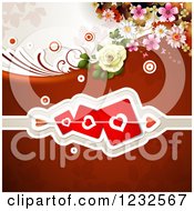 Poster, Art Print Of Valentine Background With Flowers Roses And Hearts