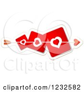 Poster, Art Print Of Cupids Arrow Through Red Heart Cards