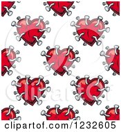 Poster, Art Print Of Seamless Background Pattern Of Hearts With Nails 2