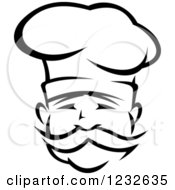 Clipart Of A Happy Black And White Male Chef Wearing A Toque Hat 21 Royalty Free Vector Illustration