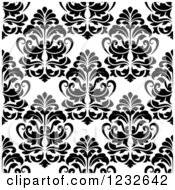 Poster, Art Print Of Seamless Black And White Damask Background Pattern 2