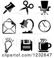 Poster, Art Print Of Black And White Business Icons 3