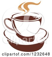 Poster, Art Print Of Tan And Brown Hot Steamy Coffee Cup 12