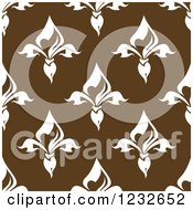 Clipart Of A Seamless Brown And White Fleur De Lis Background Pattern Royalty Free Vector Illustration