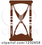 Clipart Of A Brown Hourglass Royalty Free Vector Illustration