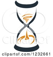 Clipart Of An Orange And Black Hourglass 15 Royalty Free Vector Illustration
