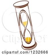 Clipart Of A Brown And Yellow Hourglass 6 Royalty Free Vector Illustration