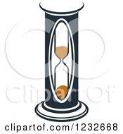 Clipart Of An Orange And Black Hourglass 13 Royalty Free Vector Illustration