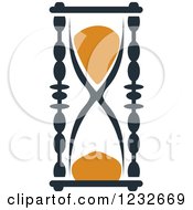 Clipart Of An Orange And Black Hourglass 19 Royalty Free Vector Illustration