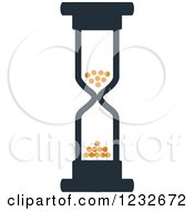 Clipart Of An Orange And Black Hourglass 17 Royalty Free Vector Illustration