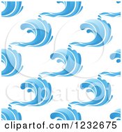 Poster, Art Print Of Seamless Background Pattern Of Blue Ocean Surf Waves 2