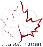 Clipart Of A Sketched Brown Maple Leaf Royalty Free Vector Illustration by Vector Tradition SM