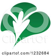 Clipart Of A Green Leaf And Reflection Logo 15 Royalty Free Vector Illustration