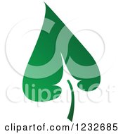 Clipart Of A Green Leaf And Reflection Logo 16 Royalty Free Vector Illustration