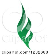 Clipart Of A Green Leaf And Reflection Logo 19 Royalty Free Vector Illustration