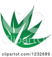 Clipart Of A Green Leaf And Reflection Logo 20 Royalty Free Vector Illustration