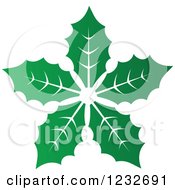 Clipart Of A Green Leaf And Reflection Logo 13 Royalty Free Vector Illustration