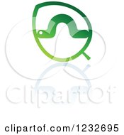 Poster, Art Print Of Green Leaf And Caterpillar Reflection Logo 2
