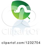 Poster, Art Print Of Green Leaf And Caterpillar Reflection Logo