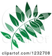 Clipart Of A Green Leaf And Reflection Logo 7 Royalty Free Vector Illustration