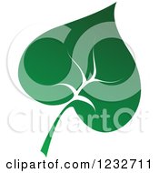Clipart Of A Green Leaf And Reflection Logo 10 Royalty Free Vector Illustration