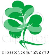Clipart Of A Green Leaf And Reflection Logo 27 Royalty Free Vector Illustration