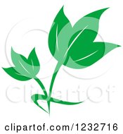 Clipart Of A Green Leaf And Reflection Logo 30 Royalty Free Vector Illustration