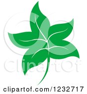 Clipart Of A Green Leaf And Reflection Logo 31 Royalty Free Vector Illustration