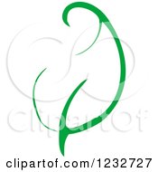 Clipart Of A Green Leaf And Reflection Logo 21 Royalty Free Vector Illustration