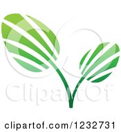 Clipart Of A Green Leaf And Reflection Logo 23 Royalty Free Vector Illustration