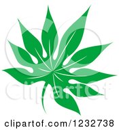 Clipart Of A Green Leaf And Reflection Logo 38 Royalty Free Vector Illustration
