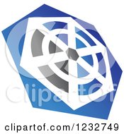 Clipart Of A Blue And Gray Target Logo Royalty Free Vector Illustration