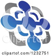 Clipart Of A Blue And Gray Target Logo 6 Royalty Free Vector Illustration