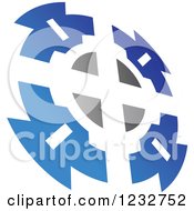 Clipart Of A Blue And Gray Target Logo 7 Royalty Free Vector Illustration