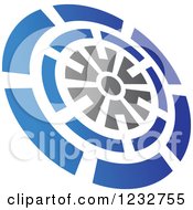 Clipart Of A Blue And Gray Target Logo 2 Royalty Free Vector Illustration