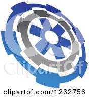 Clipart Of A Blue And Gray Target Logo 5 Royalty Free Vector Illustration